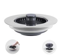 iFealClear Ensemble de bonde et filtre d'évier de cuisine amélioré, bouchon de vidange 3 en 1 + coque en acier inoxydable, remplacement de bouchon d'évier de cuisine, convient pour les trous d'évier