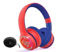 IFECCO Casque Audio Enfant Bluetooth 6.0 avec Microphone, (Rouge et Bleu) | Casque d'écoute à Lumière LED pour Chat avec étui Casque Bluetooth sans Fil Enfant pour Ecole Tablette Téléphone