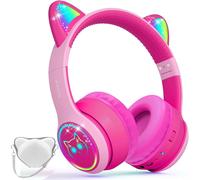 IFECCO Casque Audio Enfant Bluetooth avec Microphone,Lumi¿¿re LED Dinosaure ¿¿couteurs avec Etui,Enfant Casque sans Fil Bluetooth pour Ecole Tablette T¿¿l¿¿phone