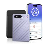 IFECCO Enregistreur Vocal IA, Dictaphone Enregistreur Vocal avec Transcription Mémoire 64 Go Prend en Charge 152 Langues Contrôle par App Conçu pour Les Conférences Les Réunions Les Appels