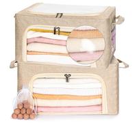 ifeolo Lot de 2 sacs de rangement en cachemire de 22 L, anti-mites et boules de cèdre naturel, pochette de protection en cachemire respirant, s'adapte à la plupart des placards, lot de 2