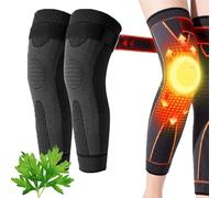 IFFANY Manchon de compression de genou auto-chauffant, genouillère chauffante à base de plantes à radiofréquence, armoise tourmaline, genouillère d'acupression adaptée aux femmes et aux hommes