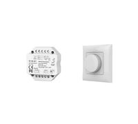 IFFSUEVL LED variateur 220 V 110 V AC Triac variateur Bouton Interrupteur sans Fil 2.4G télécommande Commande vocale FR lumière LED(S1B(WT) and PK1)
