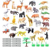 IFHDO 53d'animaux Jouet pour Enfants Réaliste Animaux de la Jungle,Figurine Animaux avec Panda,girafes, guépards,Jouets Éducatifs Cadeaux pour Enfant Fille Garçons de 3 Ans et Plus