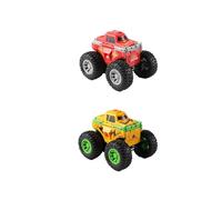IFHDO Jouets Dinosaures pour Garçons, 2 Pièces Pull Back Toy,Dinosaure Jouets Friction Véhicules, 2 in 1 Rotation Press and Go Voiture pour Enfants Jeux de Voitures de Course Cadeaux d'anniversaire