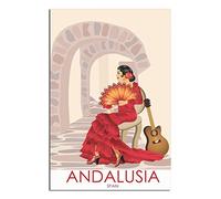 IFHSIGoe Plaque en métal Andalousie Espagne - Décoration murale vintage - Décoration murale pour maison, cuisine, bar, terrasse, grotte - 20 x 30 cm