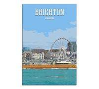 IFHSIGoe Plaque en métal Brighton England - Décoration murale vintage - Décoration murale pour maison, cuisine, bar, terrasse, grotte - 20 x 30 cm