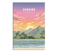 IFHSIGoe Plaque en métal de l'île de la Réunion - Décoration murale vintage - Décoration murale pour maison, cuisine, bar, terrasse, grotte - 20 x 30 cm