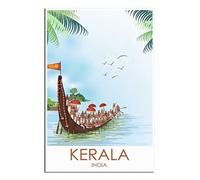 IFHSIGoe Plaque en métal Kerala Inde - Décoration murale vintage - Décoration murale pour maison, cuisine, bar, terrasse, grotte - 20 x 30 cm