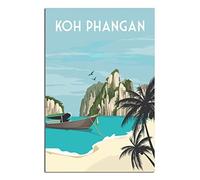 IFHSIGoe Plaque en métal Koh Phangan - Décoration murale vintage - Décoration murale pour maison, cuisine, bar, terrasse, grotte - 20 x 30 cm
