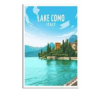 IFHSIGoe Plaque en métal motif Lac de Côme Italie - Décoration murale vintage - Décoration murale pour maison, cuisine, bar, terrasse, grotte - 20 x 30 cm