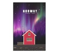 IFHSIGoe Plaque en métal Norvège - Décoration murale vintage - Décoration murale pour maison, cuisine, bar, terrasse, grotte - 20 x 30 cm