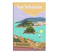 IFHSIGoe Plaque en métal - San Sebastian Espagne Montagnes - Décoration murale vintage - Décoration murale pour maison, cuisine, bar, terrasse, grotte - 20 x 30 cm