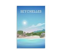 IFHSIGoe Plaque en métal Seychelles Rock Beach - Décoration rétro - Pour maison, cuisine, bar, café, club, grotte - Décoration murale vintage - 20 x 30 cm