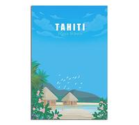 IFHSIGoe Plaque en métal Tahiti - Décoration murale vintage - Décoration murale pour maison, cuisine, bar, terrasse, grotte - 20 x 30 cm