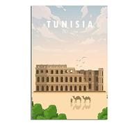 IFHSIGoe Plaque en métal Tunisie - Décoration murale vintage - Décoration murale pour maison, cuisine, bar, terrasse, grotte - 20 x 30 cm