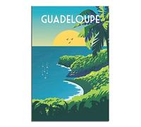 IFHSIGoe Plaque en métal vintage Guadeloupe coucher de soleil - Décoration murale pour maison, cuisine, bar, terrasse, grotte - 20 x 30 cm