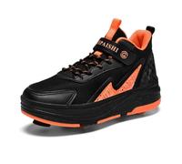 IFIKK Chaussures à roulettes 2 en 1 pour Enfants et Adolescents, Design à Quatre Roues, Roues Invisibles, Baskets de Sport en Plein air, Grandes Tailles pour Filles et garçons