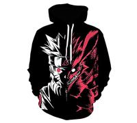 IFIKK Sweat à Capuche Garçon 3D Anime Pull Sweats à Capuche Japonais Anime Cosplay Vetement Enfants Hoodie Uzumaki Uchiha Sasuke Sweat à Manches Longues Vetement (Style 6, M)