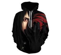 IFIKK Sweat à Capuche Garçon 3D Anime Pull Sweats à Capuche Japonais Anime Cosplay Vetement Enfants Hoodie Uzumaki Uchiha Sasuke Sweat à Manches Longues Vetement (Style 12, S)