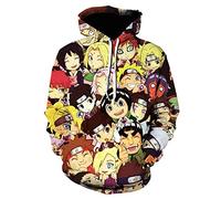 IFIKK Sweat à Capuche Garçon 3D Anime Pull Sweats à Capuche Japonais Anime Cosplay Vetement Enfants Hoodie Uzumaki Uchiha Sasuke Sweat à Manches Longues Vetement (Style 18, L)