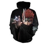 IFIKK Sweat à Capuche Garçon 3D Anime Pull Sweats à Capuche Japonais Anime Cosplay Vetement Enfants Hoodie Uzumaki Uchiha Sasuke Sweat à Manches Longues Vetement (Style 16, S)