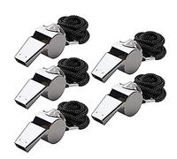 IfJ69 Lot de 5 sifflets pour enfant avec cordon noir 45 cm pour leçons de sport, basket-ball, football 4,7 x 2,2 cm