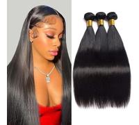 IFLY tissage brésilien lisse lot cheveux bresilien lisse tissage en lot tissage cheveux humain bresilienne raide mèches bresiliennes naturelles total(10 12 14 pouce)