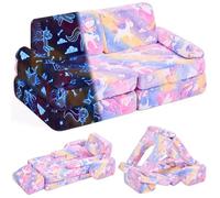 IFNOW Canapé modulaire licorne pour tout-petit, canapé phosphorescent, fantaisie, mélange de polyester, 117,8 x 55,9 x 30,5 cm, couleur licorne, salle de jeux