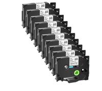 IFNSBUAYW 10pk 12 mm Flexible ID Laminat Compatible avec Tze-FX211 Tze-FX221 Tze-FX231 Tze-FX241 Tze-FX251 Fit Universel Noir sur Blanc Compatible avec Les imprimantes d'étiquette Remplacement Tiers