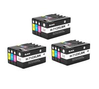 IFNSBUAYW Cartouche à Encre Compatible 712 XL 712XL 3ED71A 3ED67A pour DesignJet T210 T230 T250 T630 T650 Les imprimantes fonctionnent avec 712 imprimantes à Jet à Jet(12color 3set)