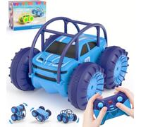 ifollower Voiture Télécommandée à Charge Directe, 15 km/h 4WD Véhicule Amphibie Cascadeur, 2.4 GHz Rotation à 360° avec LED Colorée, Jouets Tout-Terrain, Cadeaux pour Enfants de 3-12 Ans