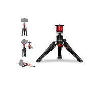 IFOOTAGE Cobra 3 Base,Low Profile Minipod,Desktop Tripod,Vertical Payload 6kg,Height 5.7”~10.24”(14.5~26cm),Top Plate for Monitor,Phone Holder Clip,Mini Ball Head,k5 Fuid HeadLED Flash
