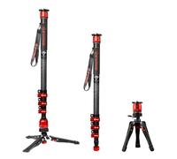 IFOOTAGE Cobra 3 Monopode Cobra 3 C180F-P, 180,3 cm avec pieds, monopode de voyage professionnel en fibre de carbone, charge utile 8 kg
