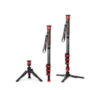 IFOOTAGE Monopode Cobra 3 C180F, 180,3 cm pour appareil photo, monopode de voyage en fibre de carbone avec pieds, libération rapide de 6,3 mm et 9,5 mm, compatible avec appareil photo reflex numérique