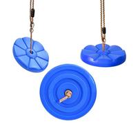 IFOYO Disque de balançoire en corde d'arbre, balançoire ronde pour enfants de 3 à 10 ans, balançoire solide pour l'extérieur, aire de jeux, peut supporter 100 kg pour enfants de 3 à 10 ans, bleu