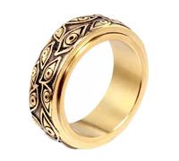 IFUAQZ Bague œil de Dieu pour homme en acier inoxydable noir et argent Taille 5 à 14, Métal, Aucune pierre précieuse