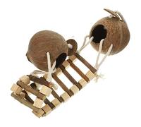 ifundom 1 Ensemble Cage à Oiseaux Suspendue avec Échelle Nid Décoratif Coquille de Noix de pour Oiseaux Lit de Pratique et Confortable pour Perroquets