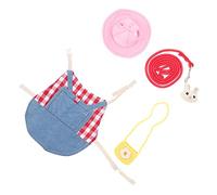 ifundom 1 Ensemble Costume Adorable pour Animal avec Harnais et Laisse Vêtement de Pâques Jean à Carreaux Rouge et Blanc