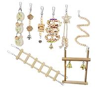 ifundom 1 Ensemble Mâcher pour Perroquets avec Échelle et Balançoires pour Perruches et Oiseaux de Compagnie