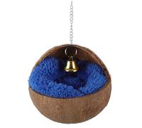 ifundom 1 Ensemble Nid pour Oiseaux Coquille de Noix avec Coussin Chauffant et Cloche Accessoires Naturels pour Perroquets et Canaris Lit Suspendu Pratique et Durable pour Animaux