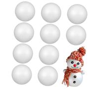 ifundom 10 Pièces 8 Cm Boules de Mousse Artisanales en Blanc Boule Ronde Lisse pour Les Arts Et L'artisanat Boules en Mousse Rondes pour Le Dessin Projet D'école Noël