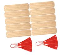 ifundom 10 Pièces de Marque-Pages Soi-Même en Bois de Bambou Marque-Pages Vierges Gravés Trous Suspendre Kit DIY Artistique pour Décoration et Présents