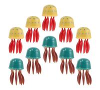 ifundom 10 Pièces Décoration de Pieuvre Réaliste pour Aquarium 10 Pièces Figurines Miniatures Vert et Jaune en Plastique Solide Décor Flottant pour Aquarium, Aménagement Paysager Stimulant