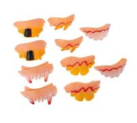 ifundom 10 Pièces Dentiers Fausse dent Halloween dentier Halloween Prothèses dentaires Halloween Decoration Halloween Fausses Dents de fête Accessoires délicats d'halloween Gel de silice