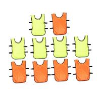 ifundom 10 Pièces Gilets Entraînement de Football pour Garçon Fille Costumes de Sport Chasubles Respirantes pour Entraînements de Football Basketball Orange Xl Vert