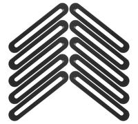 ifundom 10 Pièces Plaque de Réparation Réglable en Acier Inoxydable Noir | Fente Unique, Format Petit, Support Métallique pour Fixation, Usage en Bricolage et Assemblage