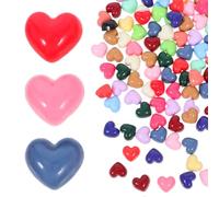 ifundom 100 Breloques Plates en Résine Cœur 13 MM Mini Décorations Artisanales DIY Accessoires pour Scrapbooking Fabrication Bijoux et Loisirs Créatifs Lot de 100 Pièces Matériau