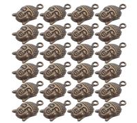 ifundom 100 Perles Tête de Bouddha Tibétain Vintage Pendentifs Percés pour Création Bijoux Breloques Spirituelles pour Bracelets Colliers et Porte-Clés Accessoires Artisanaux DIY