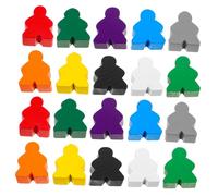 ifundom 100 Pièces Wooden Meeples Game Tokens Chess Player Pawns for Educational Math Counting and Board Games